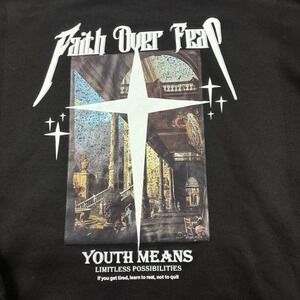 Faith Over Fear Hoodie Blk. Pullover "Youth Means Limitless Possibilities" *READ